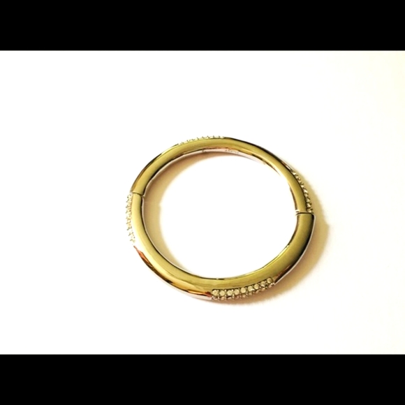 Silver and Crystal Accent Stretch Bangle - Picture 2 of 3